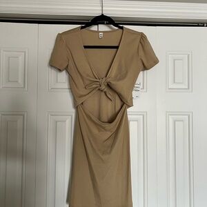 BP Cream Tie-Front Dress